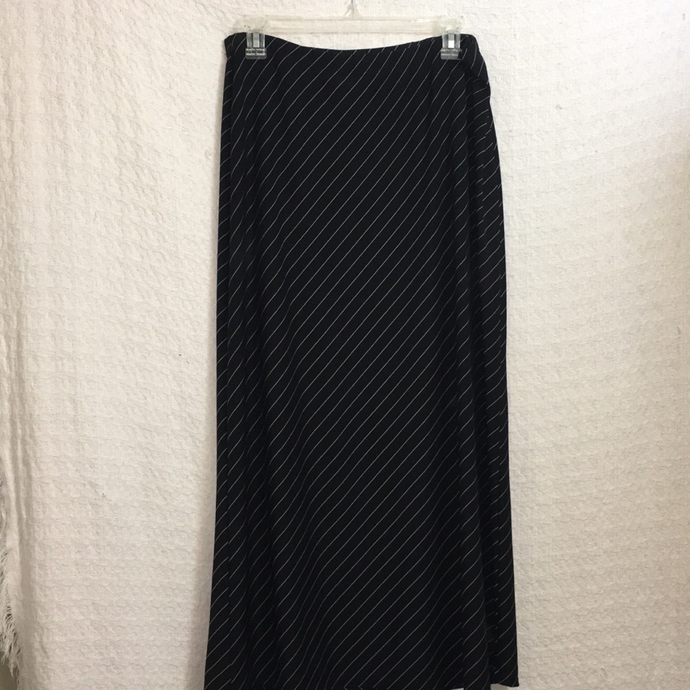 Lane Bryant Black Striped Long Maxi Skirt 14/16